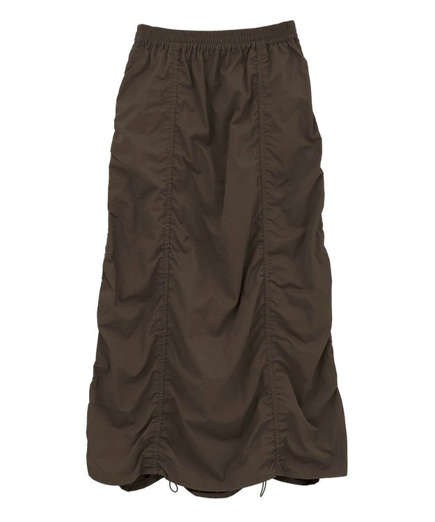 CRAFT STANDARD BOUTIQUE ドロストシャーリングデザインスカート Brown
