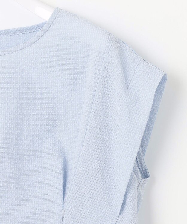 ANY SIS L 【洗える】カラミタンブラータック ブラウス サックス