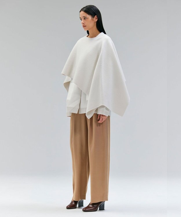 BEIGE， CHICORA / プルオーバーウールニットケープ Bone