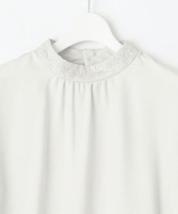 J.PRESS LADIES S 【洗える】ヌーディスバックサテン ボウタイ ブラウス ライトグレー系