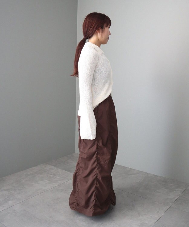 CRAFT STANDARD BOUTIQUE ドロストシャーリングデザインスカート Brown