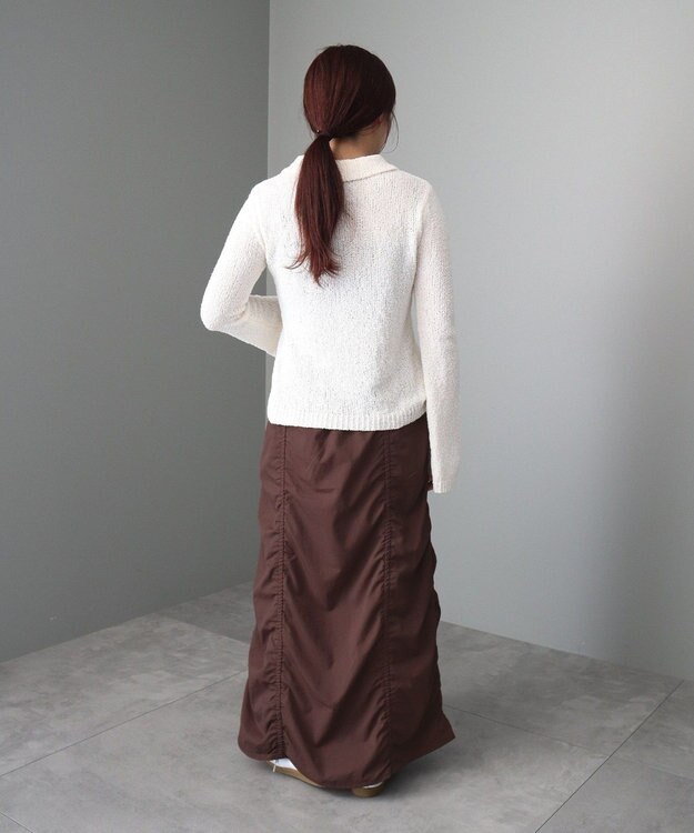 CRAFT STANDARD BOUTIQUE ドロストシャーリングデザインスカート Brown