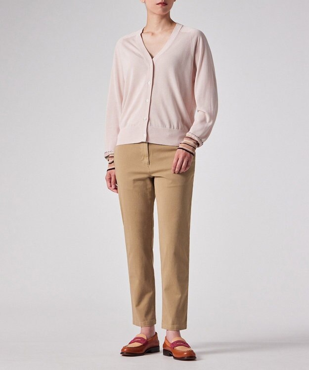 Paul Smith デザイン ステッチ Vネック カーディガン エクリュ