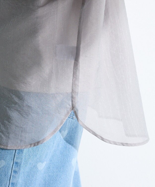 Green Parks 　・ＥＬＥＮＣＡＲＥ　ＤＵＥ　ラメシアー長袖シャツ Charcoal Gray