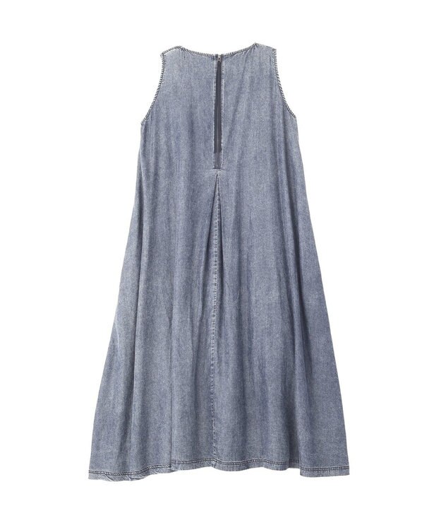 YECCA VECCA バイオ加工ヴィンテージデニムタックワンピース Indigo
