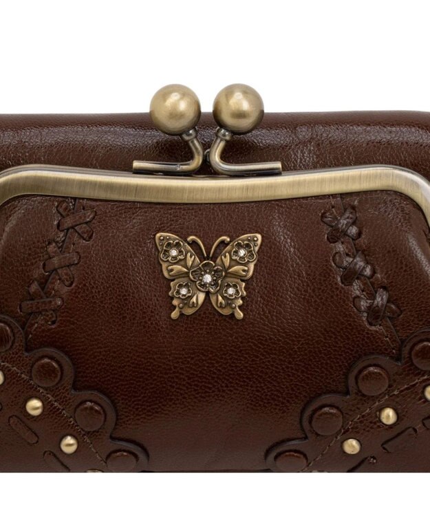 ANNA SUI マチルダ 口金二つ折り財布 ブラウン