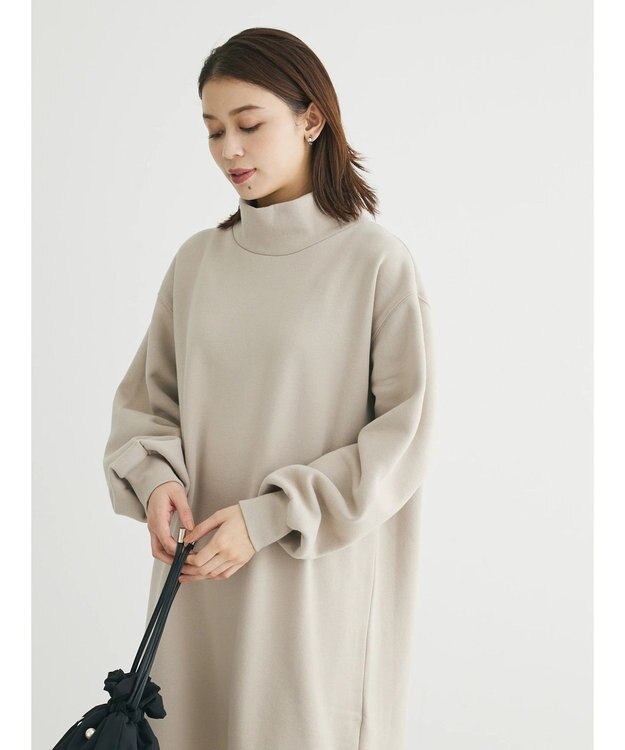Green Parks Ｂｒｕｓｈｅｄ　裏起毛ワンピース Gray Beige