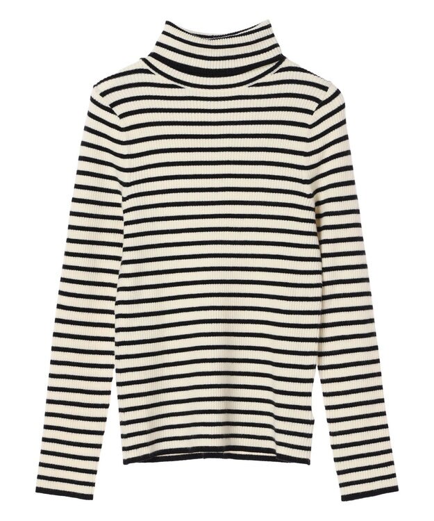 earth music&ecology やわらかタッチリブタートルネックプルオーバー Border