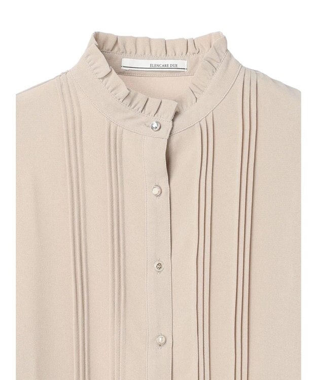 Green Parks ・ＥＬＥＮＣＡＲＥ　ＤＵＥ　イロイロ釦ピンタックブラウス Beige