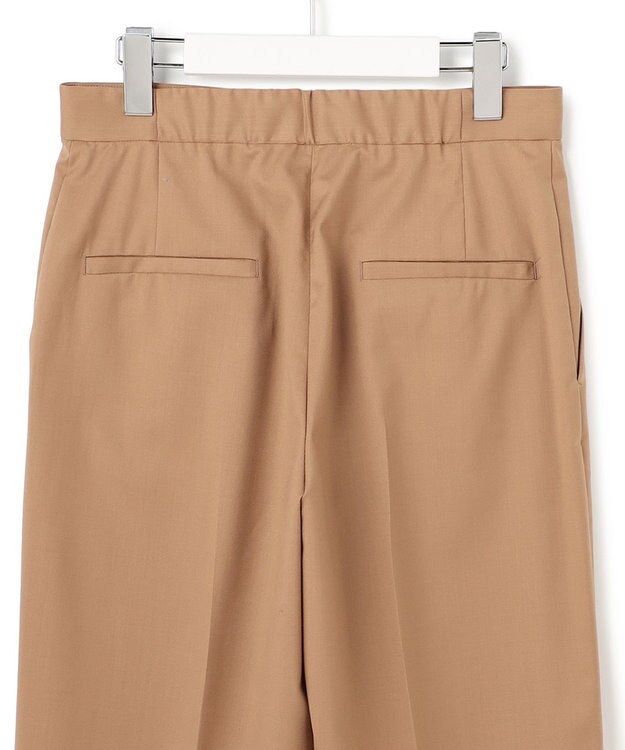 ICB 【洗える】T/Wブロード ワイドストレートパンツ キャメル系