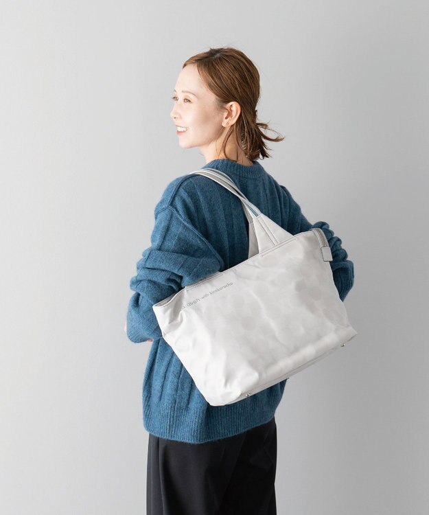 MIYABIYA La quoh with kirakaracho 南蛮七宝ベーシックプリント ミディアムトート 月白(ライトグレー)