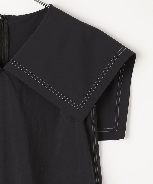 #Newans 【ANSWER for フォトジェニックスタイル】セーラーカラーティアードワンピース ブラック系