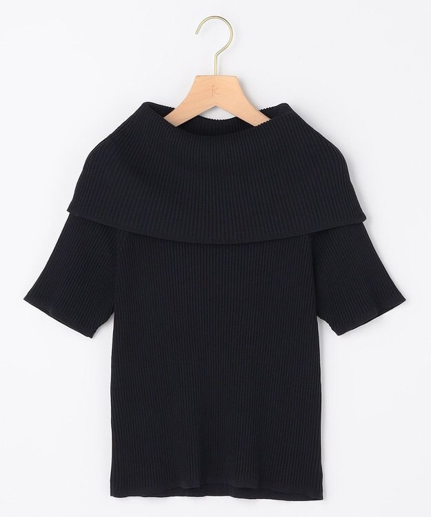 組曲 S 【先行予約・WEB限定】クリアストレッチオフショルダー ニット ブラック系