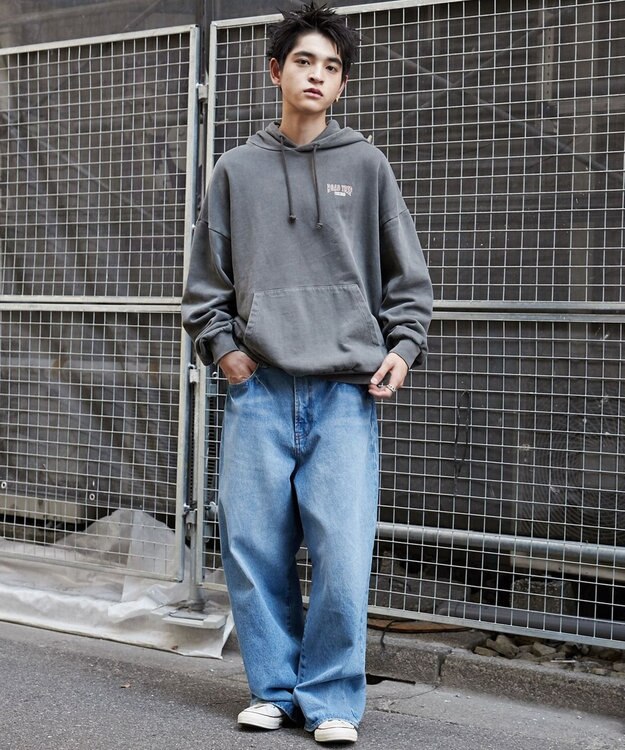 WEGO 【ユニセックス着用ITEM】ピグメントグラフィックプルパーカー 柄1