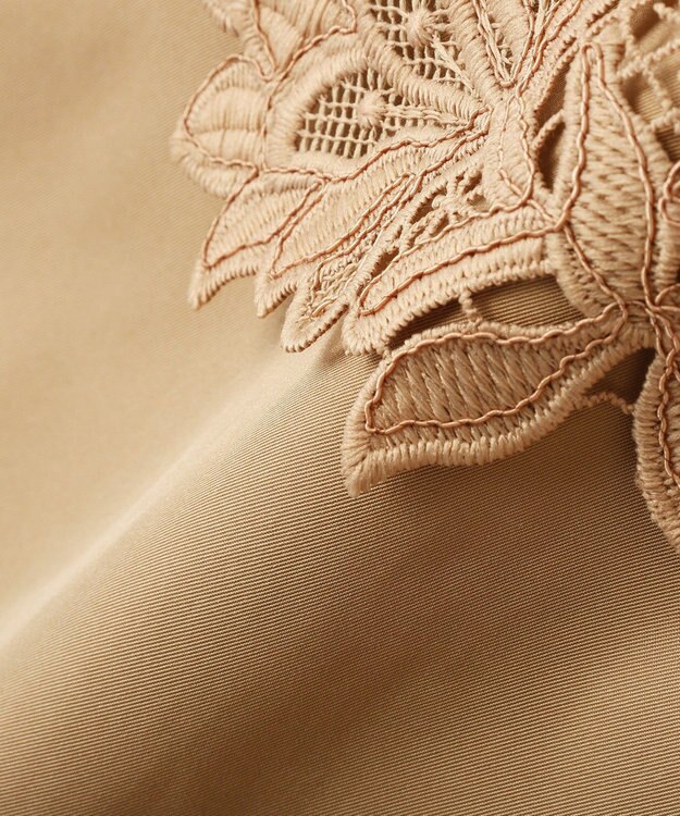 YECCA VECCA レースMIXショートトレンチコート Beige