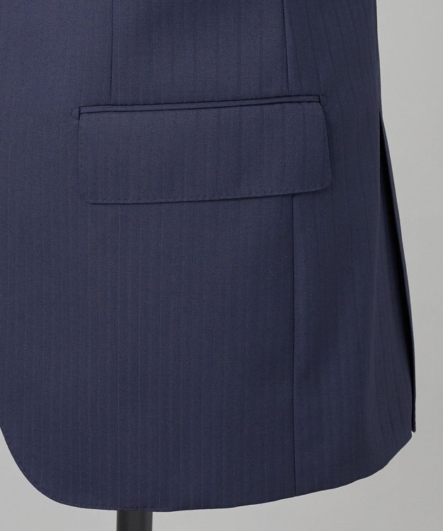 GOTAIRIKU シワになりにくい【御幸毛織/みゆきけおり】DRY SPINNER(ドライスピナー)スーツ（ネイビーストライプ） ネイビー系1