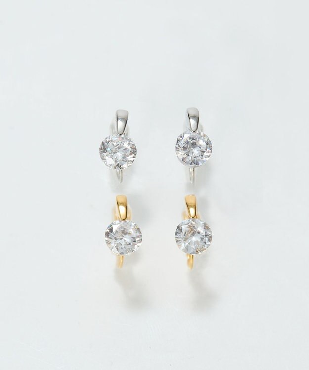 Phoebe 【痛くないシリーズ/金属アレルギー対応】スターリスビジューライトフィットイヤリング　シルバー シルバー