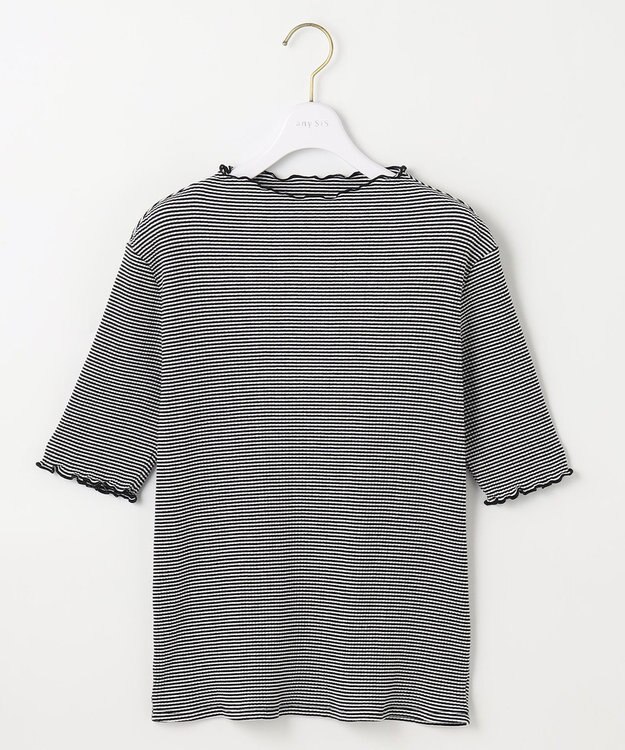 ANY SIS 【UVケア・接触冷感】キシリトール加工冷感 カットソー オフ×ブラック