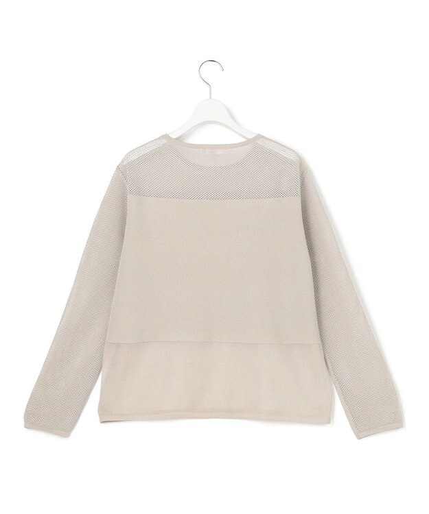 ICB L パネルパターンメッシュ ニットプルオーバー トープ