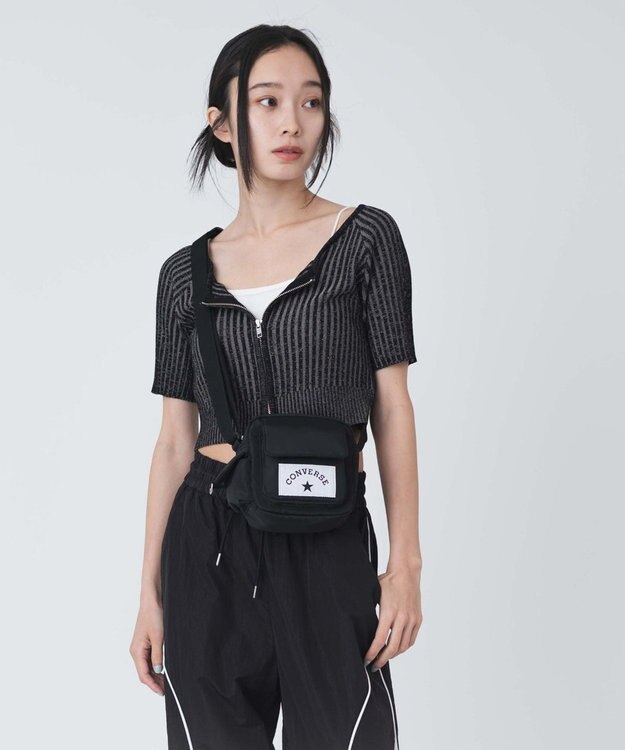 WEGO 【CONVERSE/ユニセックス着用ITEM】別注CONVERSEミニショルダーバッグ ブラック