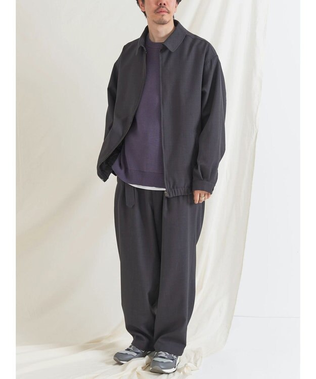 CRAFT STANDARD BOUTIQUE ポリエステルツイルベルテッドパンツ Charcoal Gray