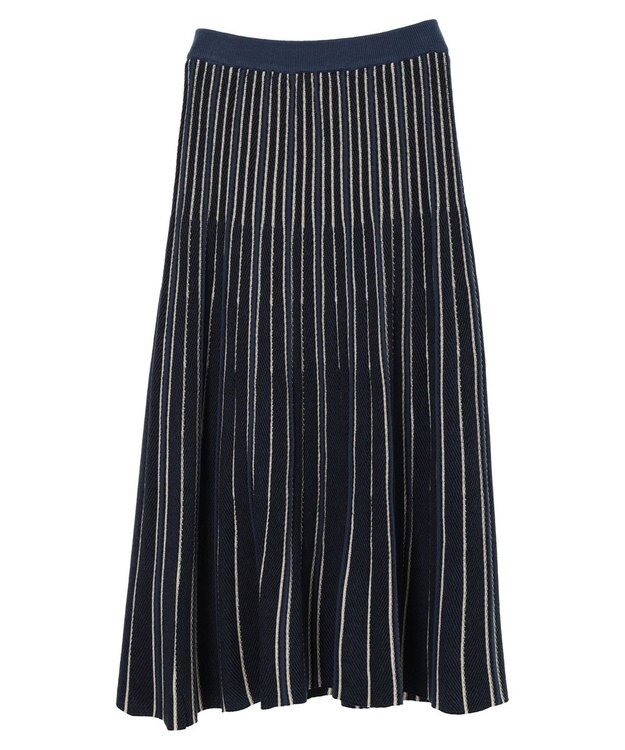 CRAFT STANDARD BOUTIQUE 配色ストライプニットスカート Blue