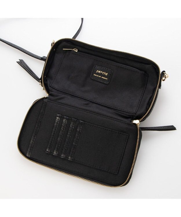 UNBILLION ペルケ perche / 縦横2wayウォレットショルダー ブラック