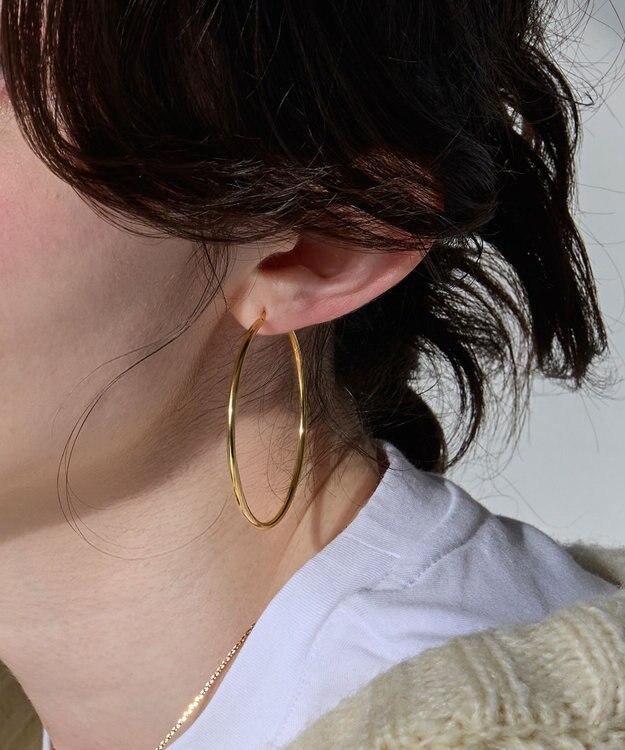 Phoebe 【金属アレルギー対応】ライトフープピアス　ゴールド/ステンレス/大振り ゴールド