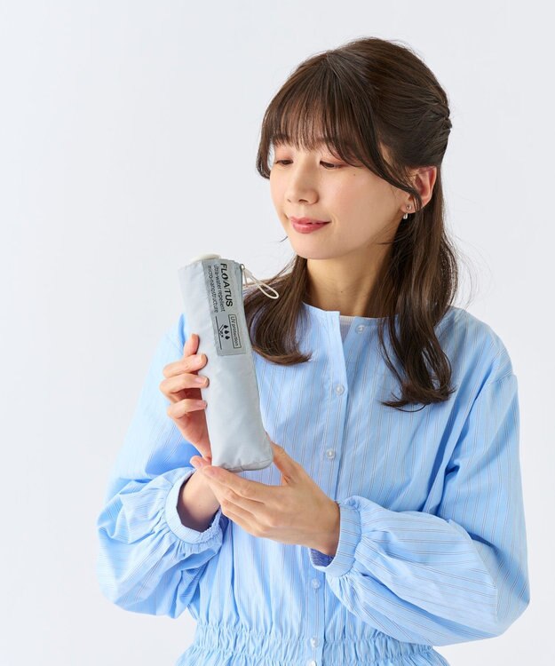 MOONBAT 【超撥水】フロータス (FLO(A)TUS) 折りたたみ傘 無地 UV 55cm ライトグレー