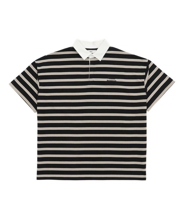 WEGO ボーダーラガーシャツ ブラック