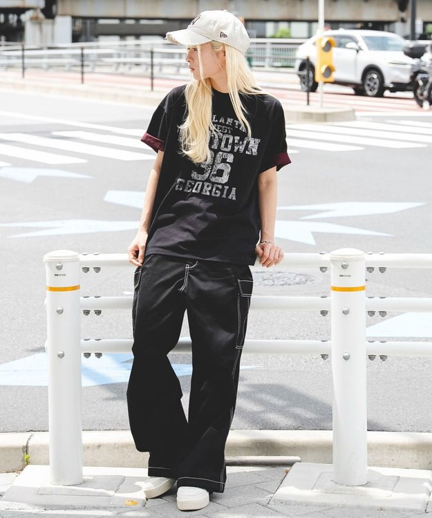WEGO 【ユニセックス着用ITEM】バイカラーロゴT（SS） ブラック