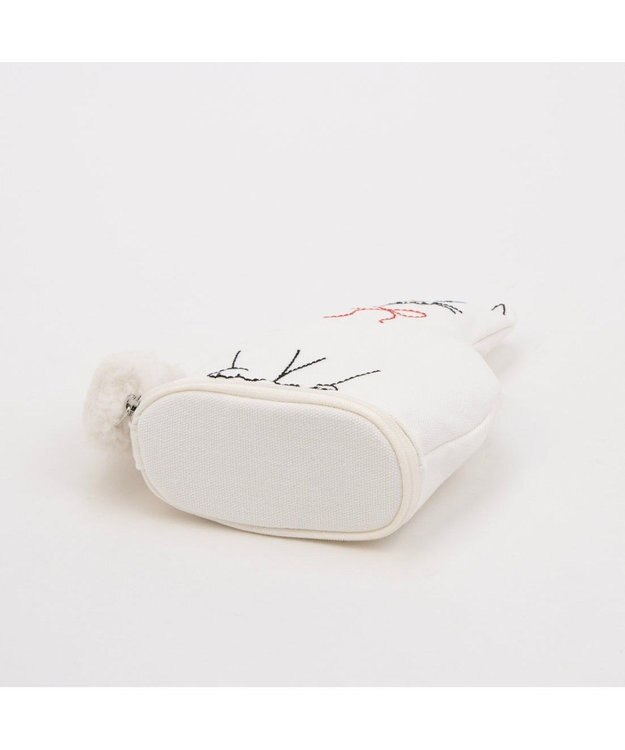 UNBILLION カシュカシュ cachecache / ネコ刺繍自立ポーチ ホワイト