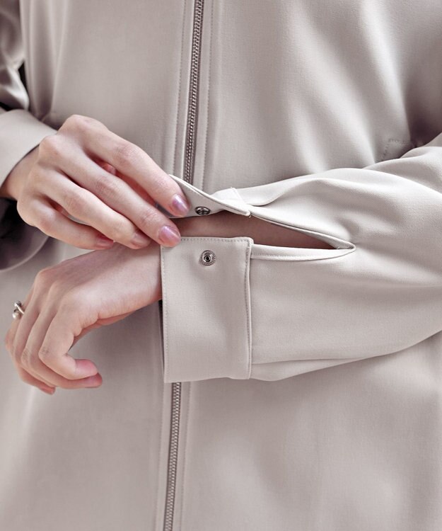 Tiaclasse L 【洗える】バックドロストフリルブルゾン グレージュ