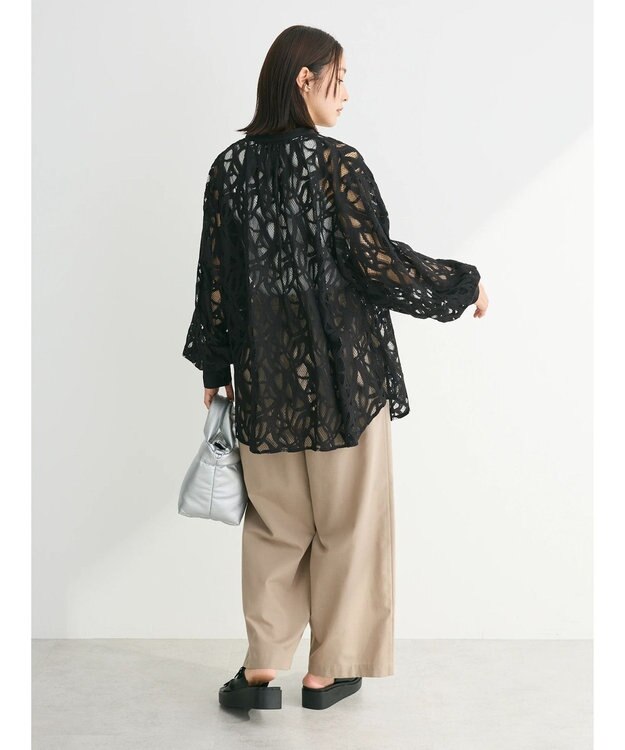 Green Parks ・ＥＬＥＮＣＡＲＥ　ＤＵＥ　レースバンドカラーブラウス Black