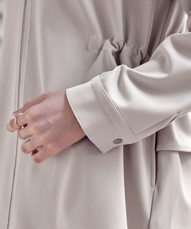 Tiaclasse L 【洗える】バックドロストフリルブルゾン グレージュ