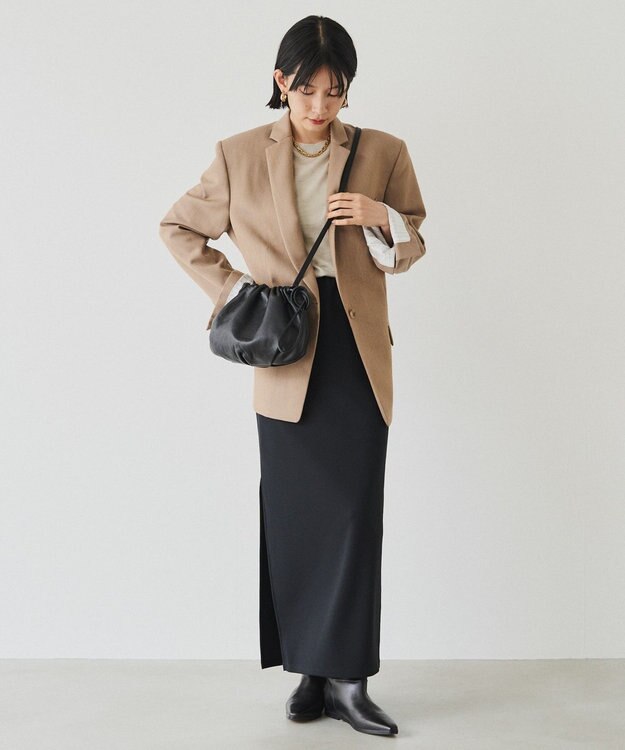 russet レザー巾着4WAYショルダーバッグ(CE-1454) Black