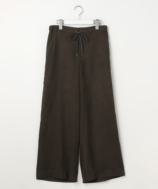 J.PRESS LADIES マイクロライトスエード ワイド パンツ ダークブラウン系