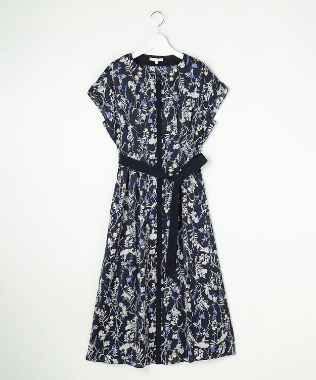 自由区 S 【ご好評につき追加生産・新色追加】ハーバルフロープリント ワンピース [新色]ネイビーベース