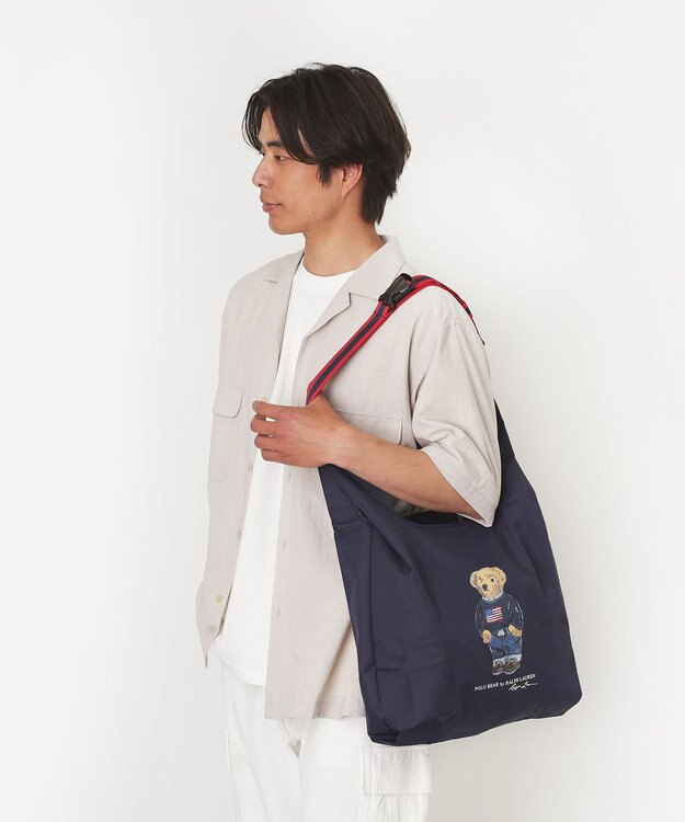 MOONBAT 【WEB限定】POLO RALPH LAUREN（ポロ ラルフ ローレン）ポロベア ベルト付き レインバッグ　 ネイビーブルー