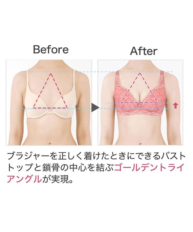 BRADELIS New York 【BRADELIS New York】ジャスミンステップ1ブラ23A2 幅広ワイヤーでしっかりお肉を集めて谷間を作る補整ブラ ピンク