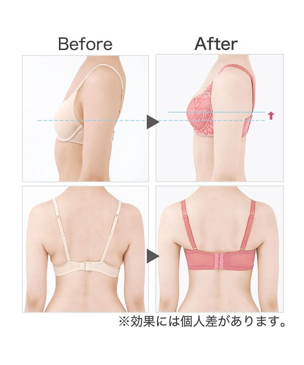 BRADELIS New York 【BRADELIS New York】ジャスミンステップ1ブラ23A2 幅広ワイヤーでしっかりお肉を集めて谷間を作る補整ブラ ピンク