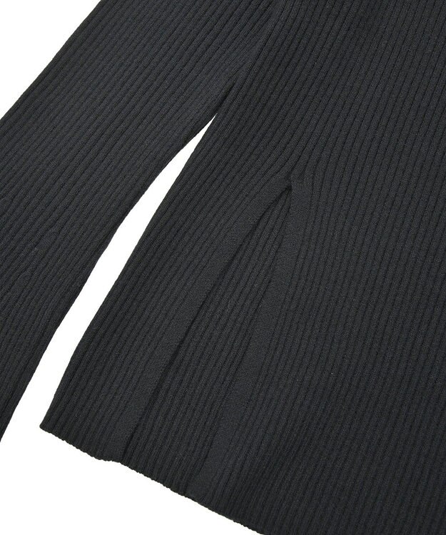 Green Parks 前後２ｗａｙアシンメトリー袖フレアリブニット Black