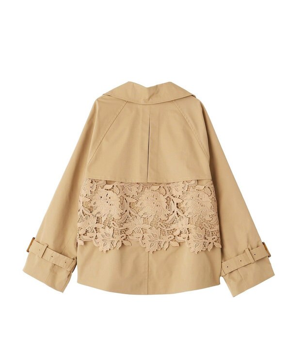 YECCA VECCA レースMIXショートトレンチコート Beige