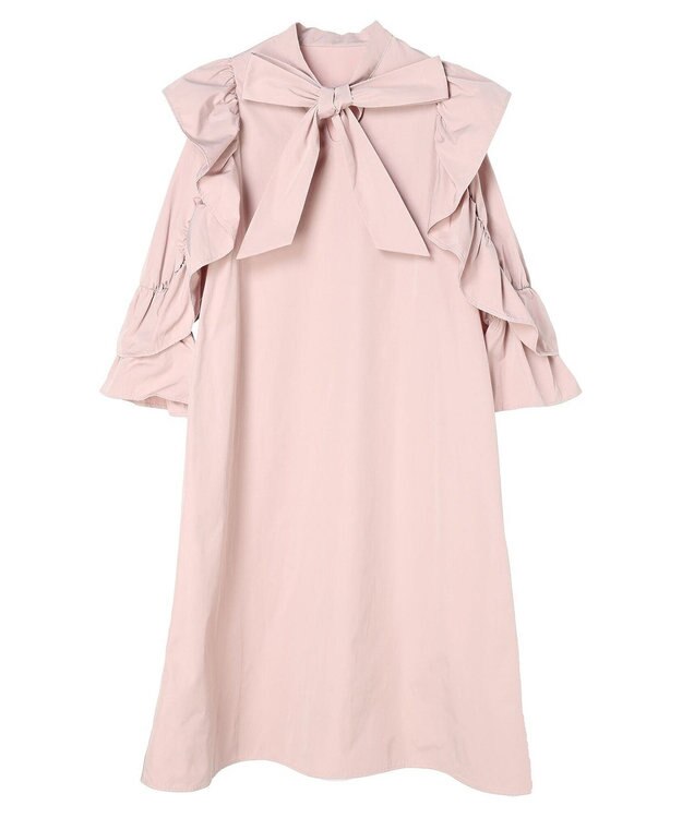 Maison de FLEUR ラッフルボウタイワンピース Pink