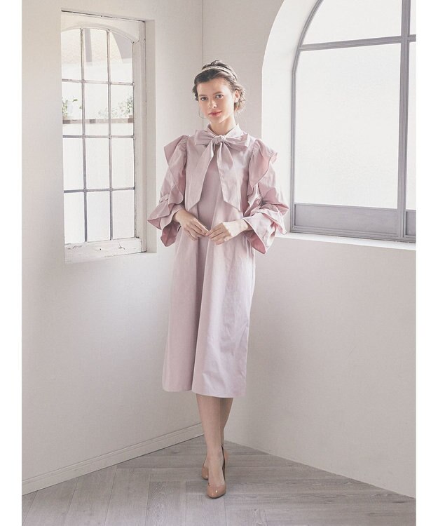 Maison de FLEUR ラッフルボウタイワンピース Pink
