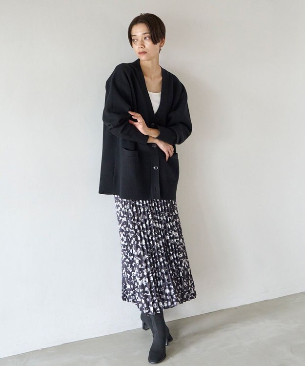 UNFILO スポンジニット カーディガン グレー