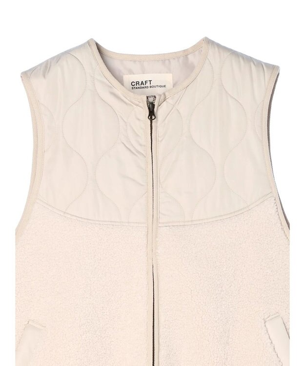CRAFT STANDARD BOUTIQUE キルティングボア切替ベスト Ivory
