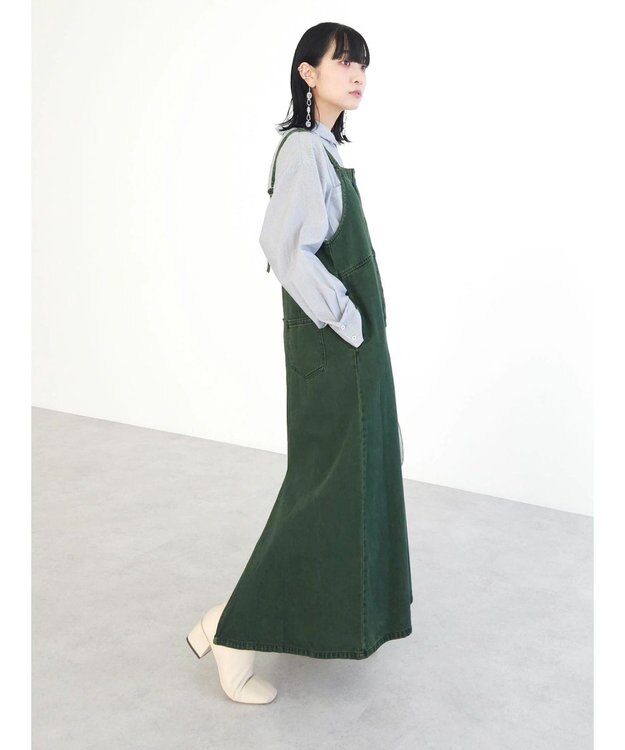 Green Parks ・ＳＵＧＡＲ　ＳＰＯＯＮ　カラーデニムジャンスカ Green