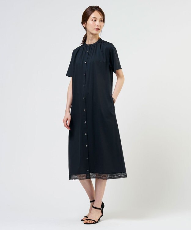 J.PRESS LADIES L 【WEB限定】プレーティングジャージー ワンピース ダークネイビー系