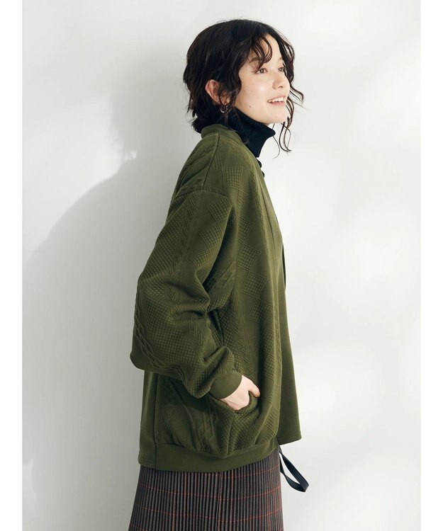 CRAFT STANDARD BOUTIQUE JQカット切り替えカーディガン1 Khaki